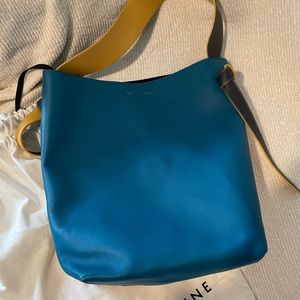 Out of Production. Celine Small Twisted Cabas Bag In Shiny Smooth Calfskin